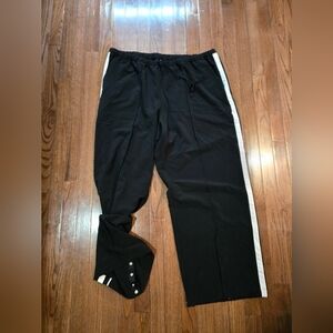 Athleta Black Joggers with White Side Stripes